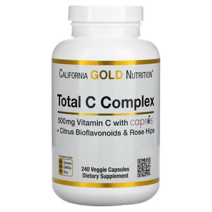 California Gold Nutrition, Total C Complex, 500 mg, 240 Veggie Capsules