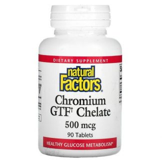 Natural Factors, Chromium GTF Chelate, 500 mcg, 90 Tablets