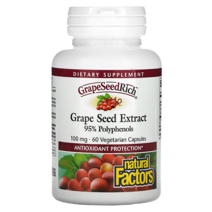 Natural Factors, Grape Seed Extract, 100 mg, 60 Vegetarian Capsules