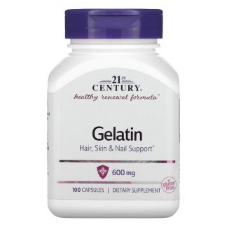 21st Century, Gelatin, 600 mg, 100 Capsules