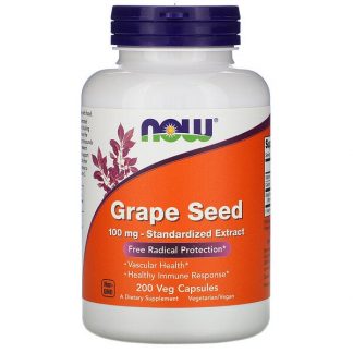 NOW Foods, Grape Seed, Standardized Extract, 100 mg, 200 Veg Capsules