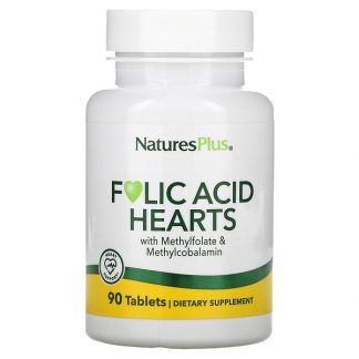 NaturesPlus, Folic Acid Hearts, 90 Tablets