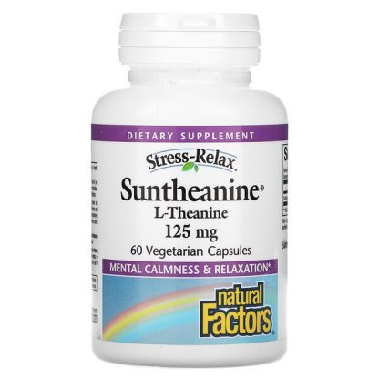 Natural Factors, Stress-Relax, Suntheanine, L-Theanine, 125 mg, 60 Vegetarian Capsules