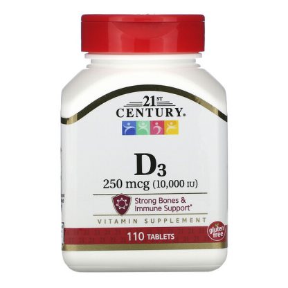 21st Century, Vitamin D3, 250 mcg (10,000 IU), 110 Tablets