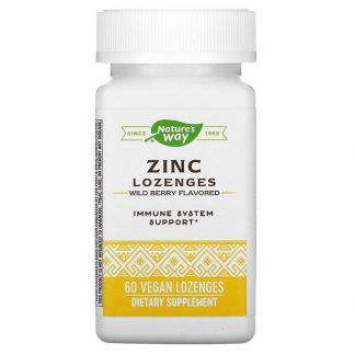 Nature's Way, Zinc Lozenges, Wild Berry Flavored, 60 Vegan Lozenges