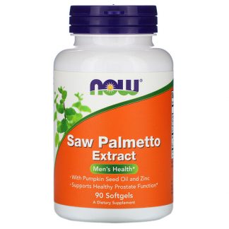 NOW Foods, Saw Palmetto Extract, With Pumpkin Seed Oil and Zinc, 160 mg, 90 Softgels