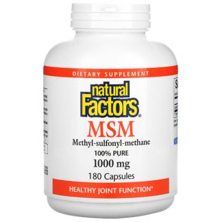 Natural Factors, MSM, Methyl-Sulfonyl-Methane, 1,000 mg, 180 Capsules