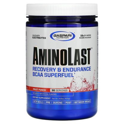 Gaspari Nutrition, Aminolast, Recovery & Endurance BCAA Superfuel, Fruit Punch, 14.8 oz (420 g)