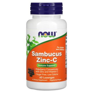 NOW Foods, Sambucus Zinc-C, 60 Lozenges