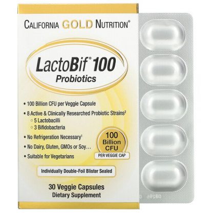 California Gold Nutrition, LactoBif Probiotics, 100 Billion CFU, 30 Veggie Capsules