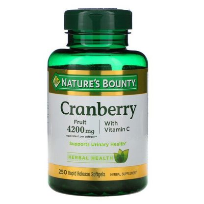 Nature's Bounty, Cranberry with Vitamin C, 250 Rapid Release Softgels