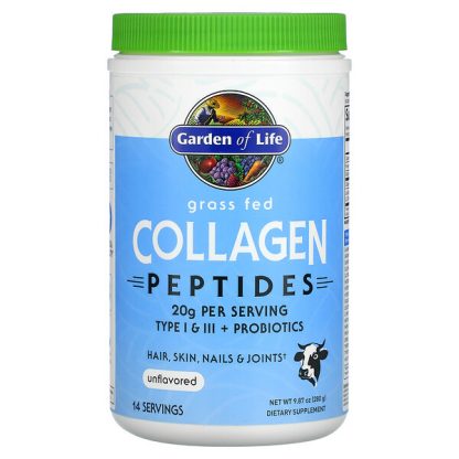 Garden of Life, Grass Fed Collagen Peptides, Unflavored, 9.87 oz (280 g)