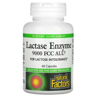 Natural Factors, Lactase Enzyme, 9,000 FCC ALU, 60 Capsules