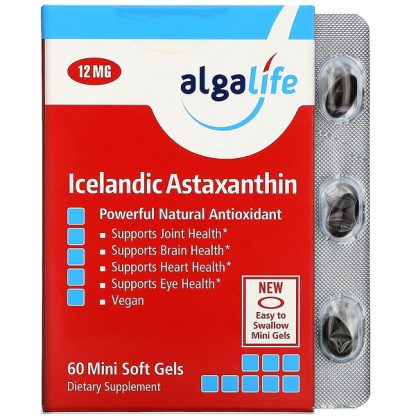 Algalife, Icelandic Astaxanthin, 12 mg, 60 Mini Soft Gels