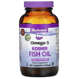 Bluebonnet Nutrition, Omega-3 Kosher Fish Oil, 120 Vegetarian Softgels