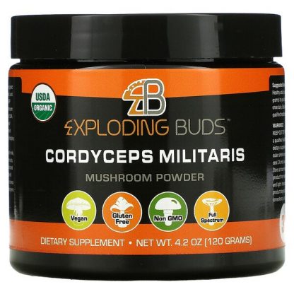 Exploding Buds, Cordyceps Militaris, Certified Organic Mushroom Powder, 4.2 oz (120 g)