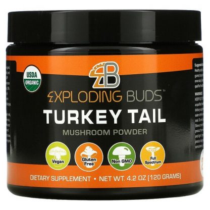 Exploding Buds, Turkey Tail, Certified Organic Mushroom Powder, 4.2 oz (120 g)