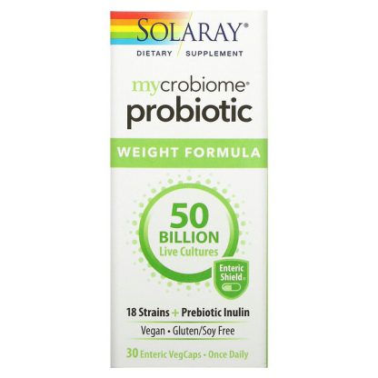 Solaray, Mycrobiome Probiotic Weight Formula, 50 Billion, 30 Enteric VegCaps