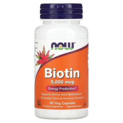 NOW Foods, Biotin, 5,000 mcg, 60 Veg Capsules