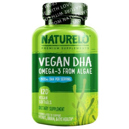 NATURELO, Vegan DHA, Omega-3 from Algae, 400 mg, 120 Vegan Softgels