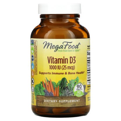 MegaFood, Vitamin D3, 1,000 IU (25 mcg), 90 Tablets