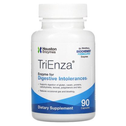 Houston Enzymes, TriEnza, Enzyme For Digestive Intolerances, 90 Capsules