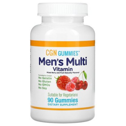 California Gold Nutrition, Men’s Multi Vitamin Gummies, No Gelatin, No Gluten, Mixed Berry and Fruit Flavor, 90 Gummies