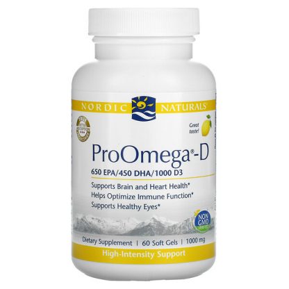 Nordic Naturals, ProOmega-D, Lemon, 1,000 mg, 60 Soft Gels