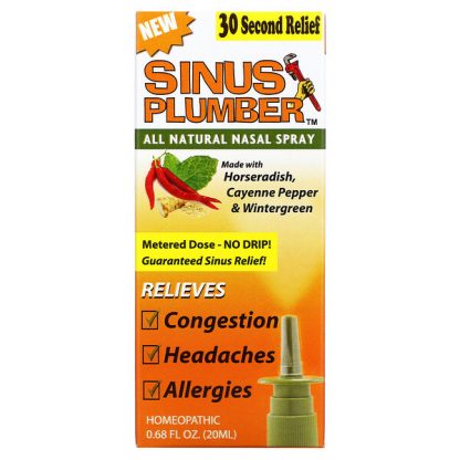 Greensations, Sinus Plumber, All Natural Nasal Spray, 0.68 fl oz (20 ml)