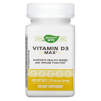 Nature's Way, Vitamin D3, 125 mcg, 240 Softgels