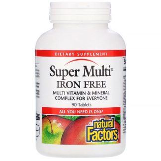 Natural Factors, Super Multi, Iron Free, 90 Tablets