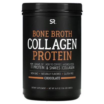 Sports Research, Bone Broth Collagen Protein, Chocolate, 1.06 lbs (480 g)