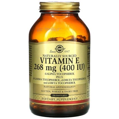 Solgar, Naturally Sourced Vitamin E, 268 mg (400 IU), 250 Softgels