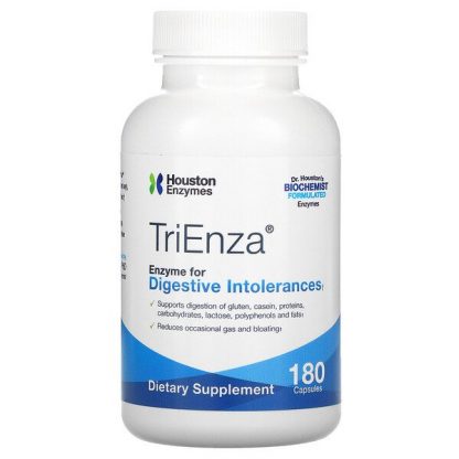 Houston Enzymes, TriEnza, Enzyme For Digestive Intolerances, 180 Capsules