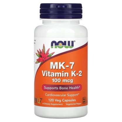 NOW Foods, MK-7 Vitamin K-2 , 100 mcg, 120 Veg Capsules