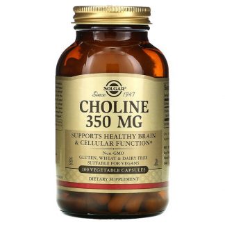 Solgar, Choline, 350 mg, 100 Vegetable Capsule