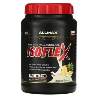 ALLMAX Nutrition, Isoflex, Pure Whey Protein Isolate (WPI Ion-Charged Particle Filtration), Pineapple Coconut, 2 lbs (907 g)