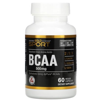 California Gold Nutrition, BCAA, AjiPure® Branched Chain Amino Acids, 500 mg, 60 Veggie Caps