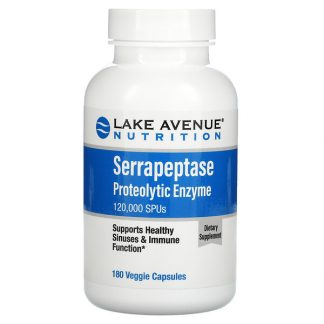 Lake Avenue Nutrition, Serrapeptase, Proteolytic Enzyme, 120,000 SPUs, 180 Veggie Capsules