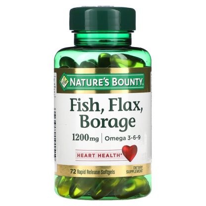 Nature's Bounty, Fish, Flax, Borage, 1,200 mg, 72 Rapid Release Softgels