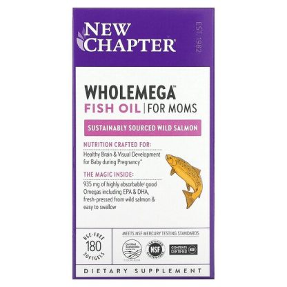 New Chapter, Wholemega Fish Oil for Moms, 180 Softgels