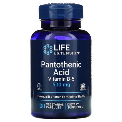 Life Extension, Pantothenic Acid, Vitamin B-5, 500 mg, 100 Vegetarian Capsules