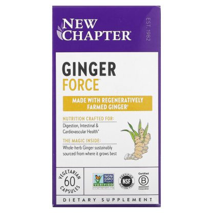 New Chapter, Ginger Force, 60 Vegetarian Capsules