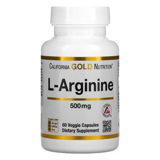 California Gold Nutrition, L-Arginine, AjiPure, 500 mg, 60 Veggie Capsules