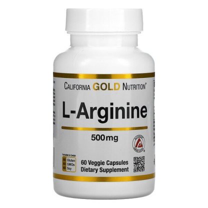 California Gold Nutrition, L-Arginine, AjiPure, 500 mg, 60 Veggie Capsules