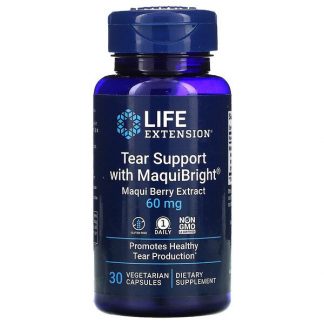 Life Extension, Tear Support with MaquiBright, Maqui Berry Extract, 60 mg, 30 Vegetarian Capsules