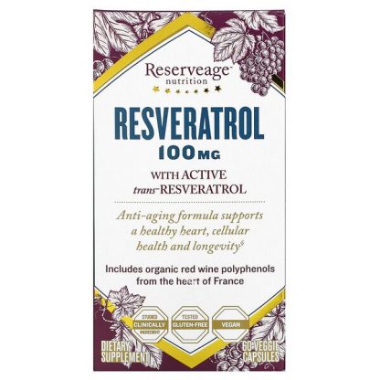 ReserveAge Nutrition, Resveratrol, 100 mg, 60 Veggie Capsules