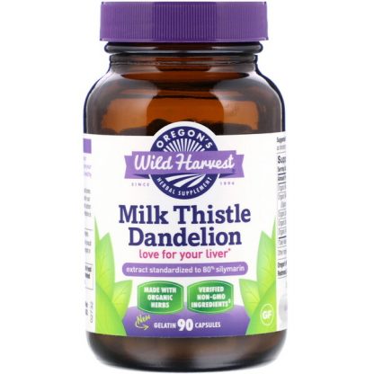 Oregon's Wild Harvest, Milk Thistle Dandelion, 90 Gelatin Capsules