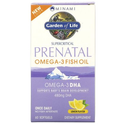 Minami Nutrition, Supercritical Prenatal, Omega-3 Fish Oil, Lemon Flavor, 60 Softgels