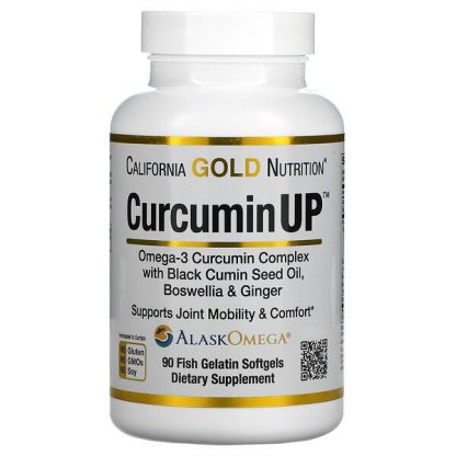 California Gold Nutrition, Curcumin UP, Omega-3 & Curcumin Complex, Joint Mobility & Comfort Support, 90 Fish Gelatin Softgels